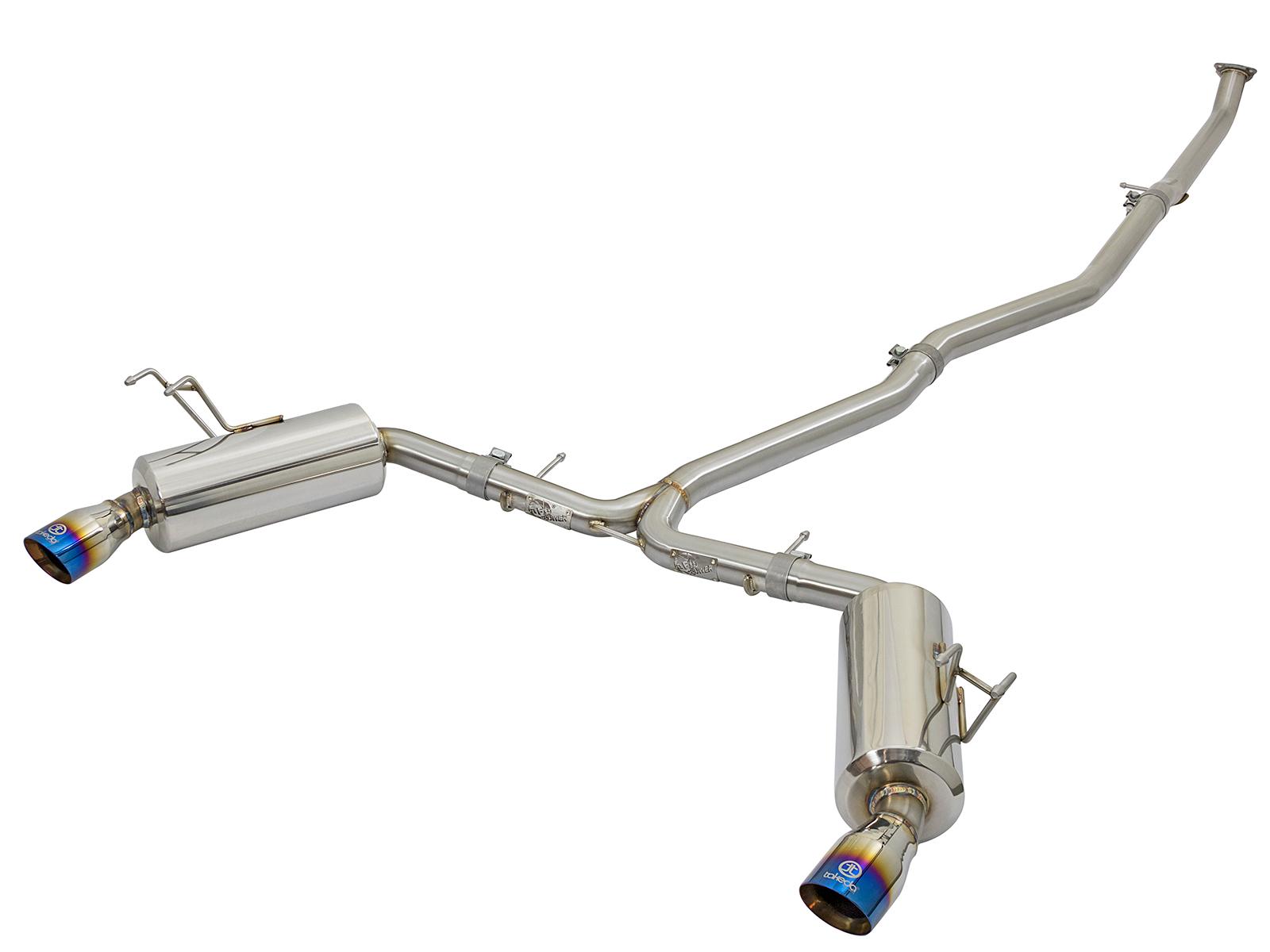 AFE Takeda Cat-Back Exhaust w/ Blue Flame Tip (2016-2021 Civic) - 49-36615-L