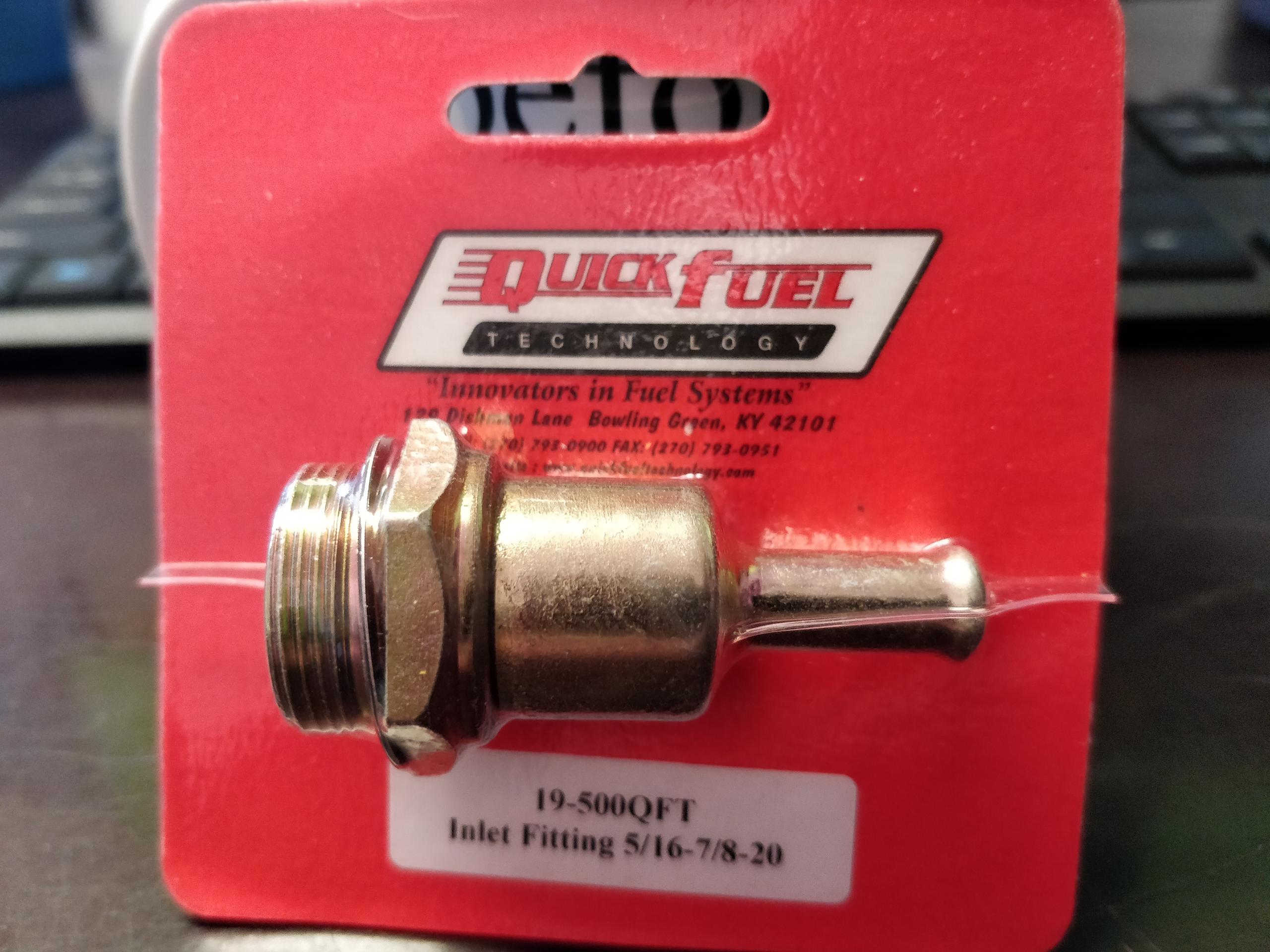 Quickfuel 7/8-20 fuel inlet 5/16" Barb. - 19-500QFT