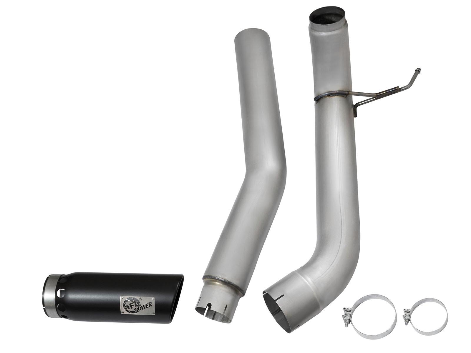 AFE Large Bore-HD 5 IN DPF-Back Stainless Steel Exhaust System w/Black Tip (2016-2019 Titan XD) - 49-46112-B