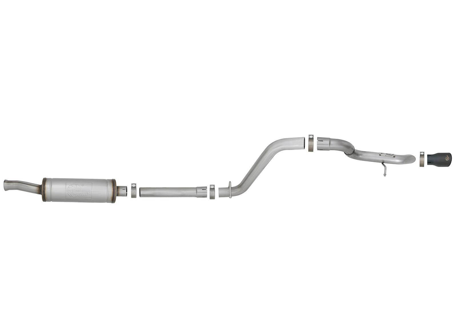 AFE MACH Force-Xp Axle-Back Hi-Tuck Exhaust w/ Black Tip (2018-2021 Wrangler, Wrangler) - 49-48075-B