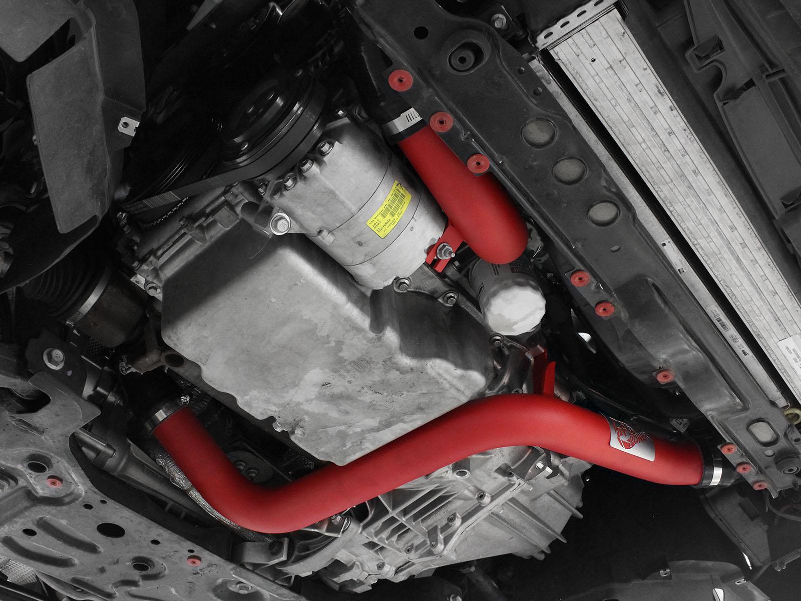 AFE BladeRunner 2-1/2 IN Aluminum Hot and Cold Charge Pipe Kit Red (2013-2018 Focus) - 46-20184-R