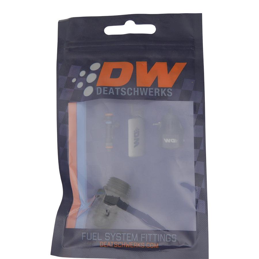 DeatschWerks 6AN ORB Male to 6AN Male Flare Adapter (Incl O-Ring), Anodized Matte Black - 6-02-0404-B