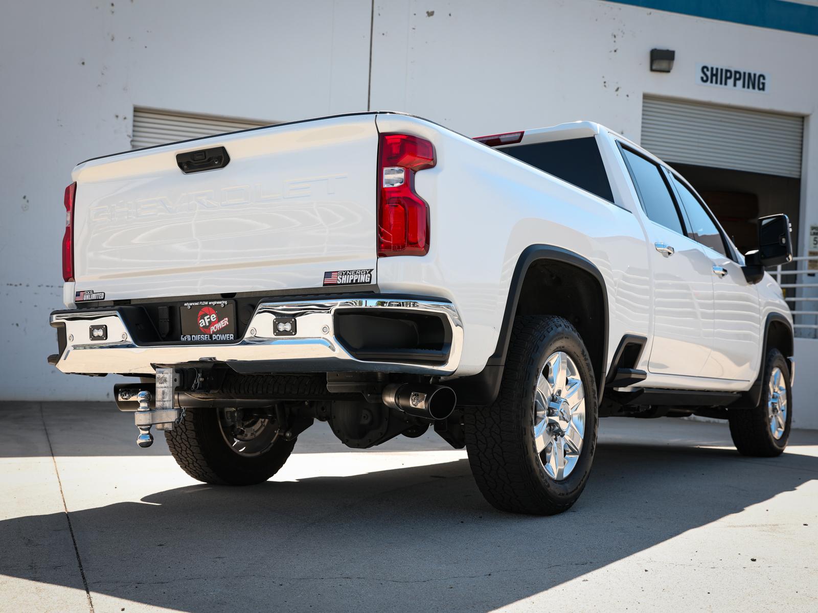AFE Large Bore-HD 4 IN 409 Stainless Steel DPF-Back Exhaust System w/Black Tip (GM Diesel Trucks 2020 V8-6.6L (td) L5P) - 49-44126-B