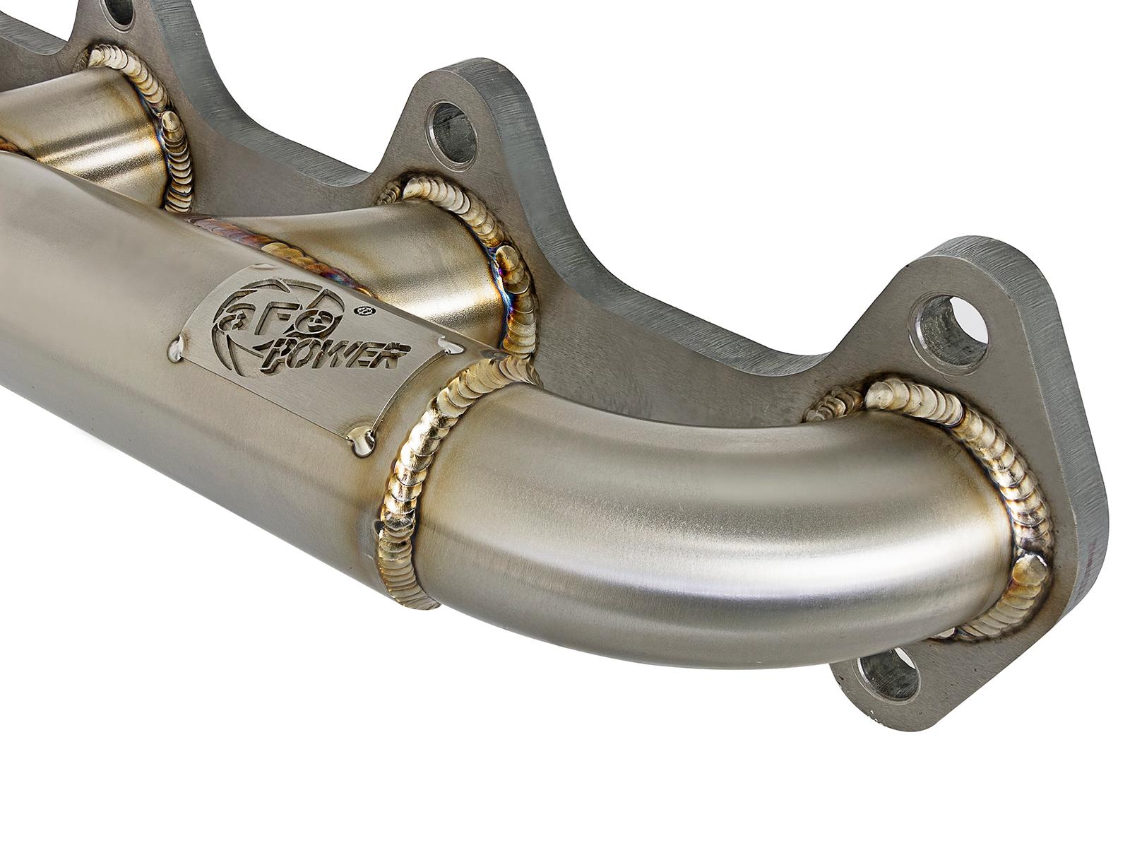 AFE Twisted Steel 304 Stainless Steel Header w/ T3 Turbo Flange (Dodge Diesel Trucks 98.5-02 L6-5.9L (td)) - 48-32020