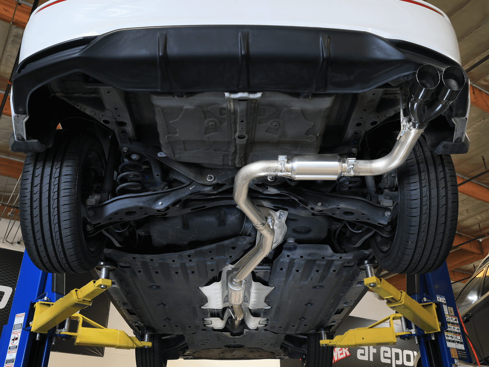 AFE Takeda 2-1/2 IN to 3 IN 304 Stainless Steel Cat-Back Exhaust w/ Black Tips (2022-2025 Civic Sport) - 49-36631-B