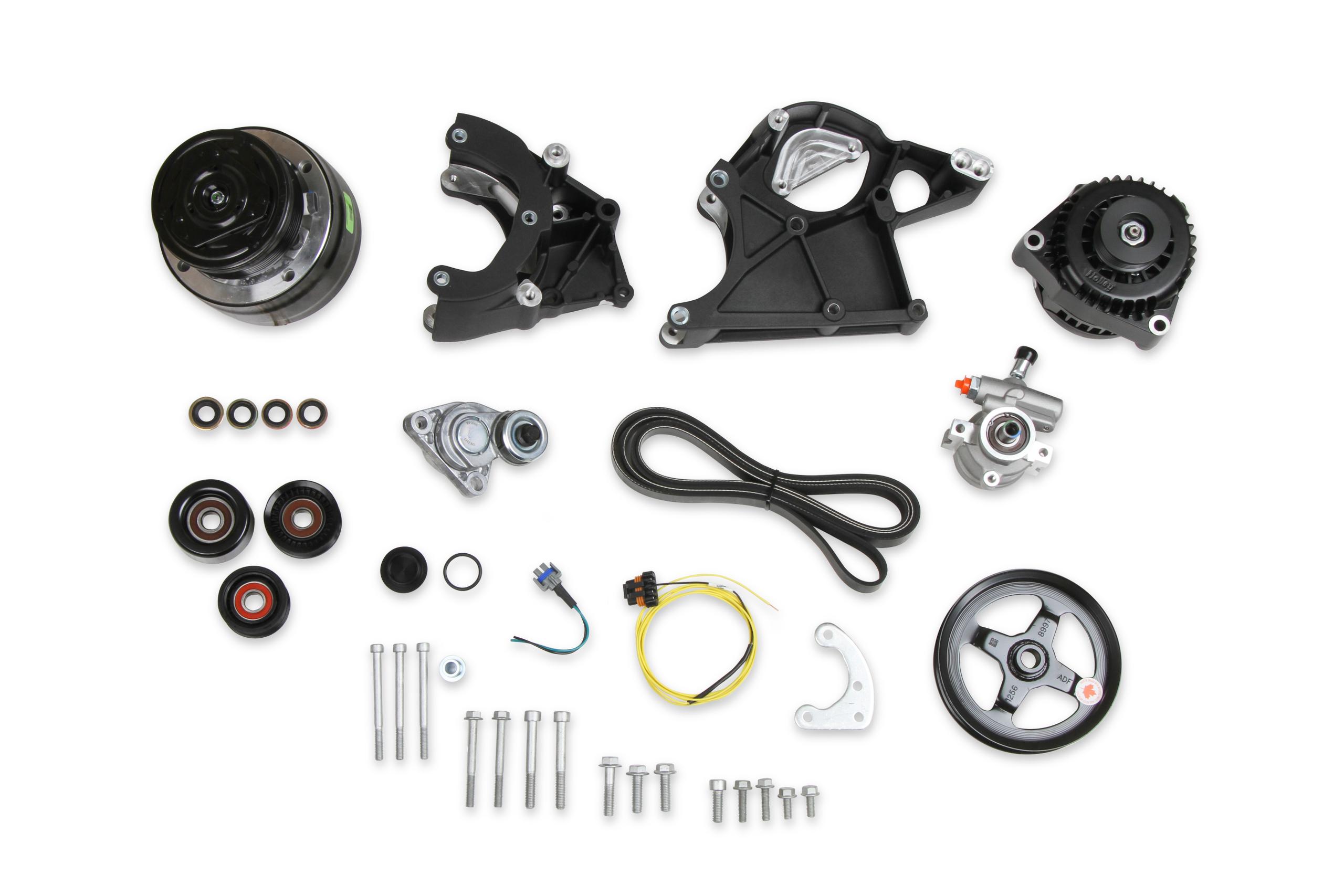 Holley LS/LT Complete Accessory Drive Kit- Black Finish.  - 20-136BK