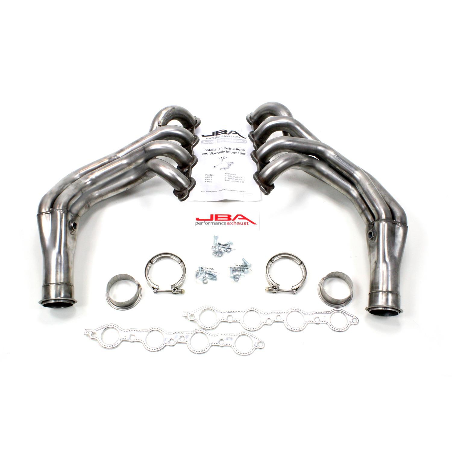 JBA 6819S 2005-2013 Corvette C6 1 3/4" Longtube Headers (Stainless)