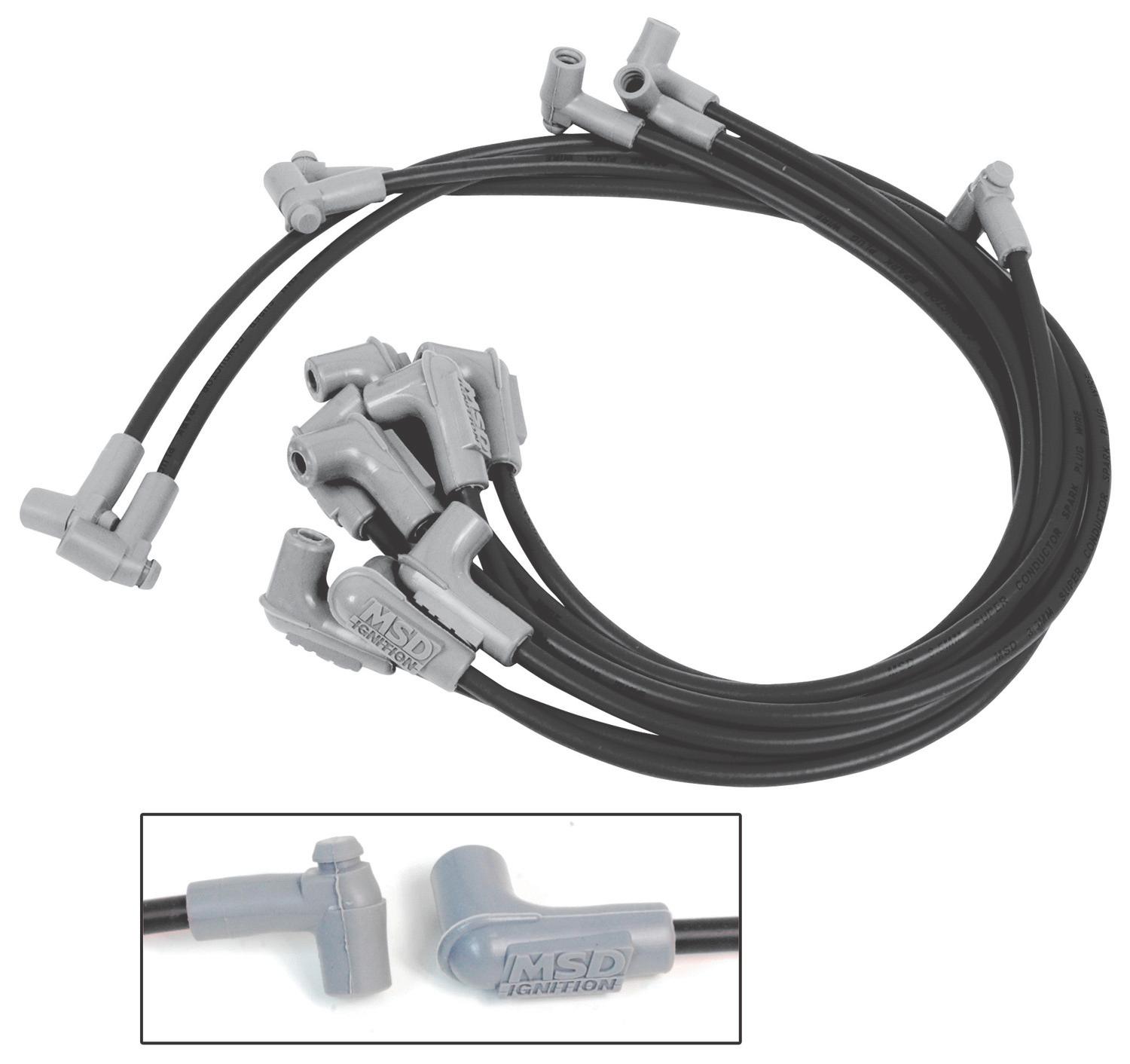 Msd 31763 Wire Set, Black Super Conductor, Corvette, 305, 350, Hei