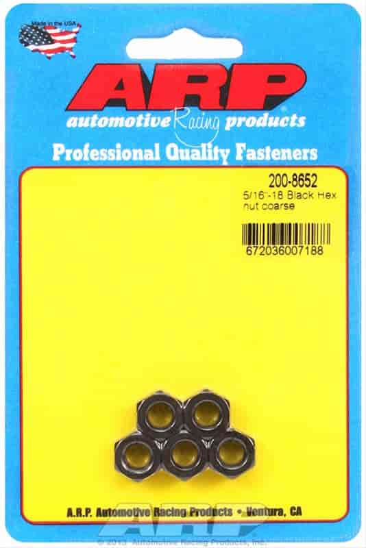 ARP 5/16-18 black coarse hex nut kit - 200-8652