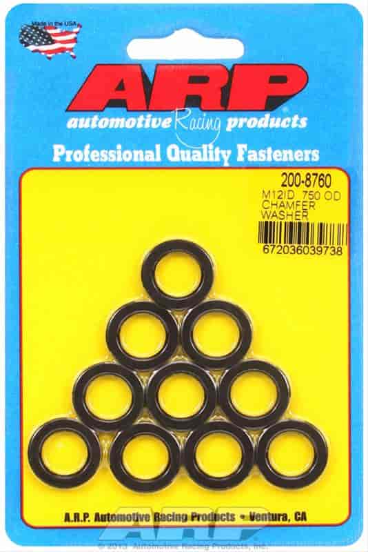 ARP M12 ID .750 OD chamfer black washers - 200-8760
