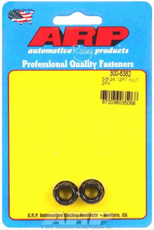 ARP 3/8-24 1/2 socket, .645 flange OD, 12pt nut kit - 300-8382