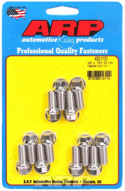ARP 3/8 x .750 SS hex header bolt kit - 400-1101