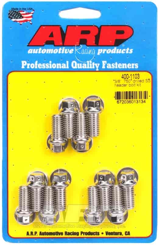 ARP 3/8 x .750 drilled SS header bolt kit - 400-1103