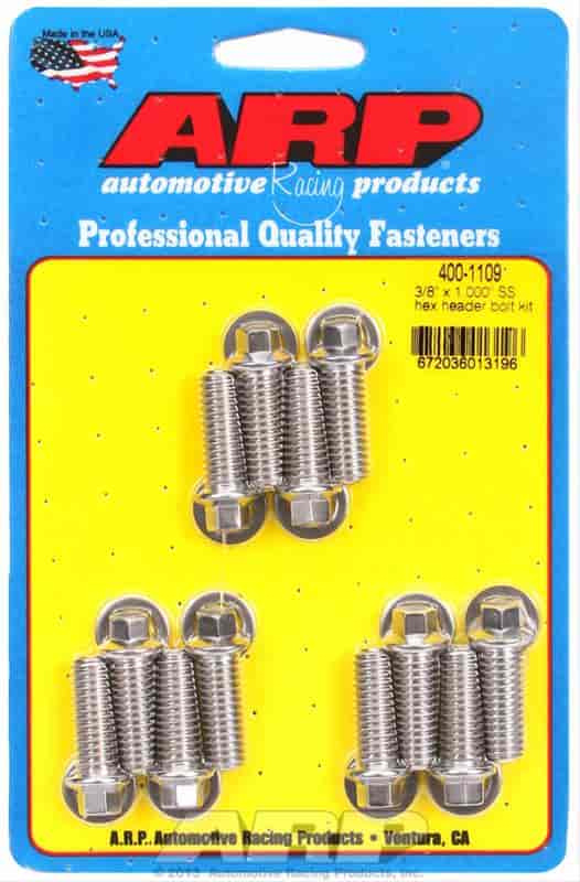 ARP 3/8 x 1.000 SS hex header bolt kit - 400-1109