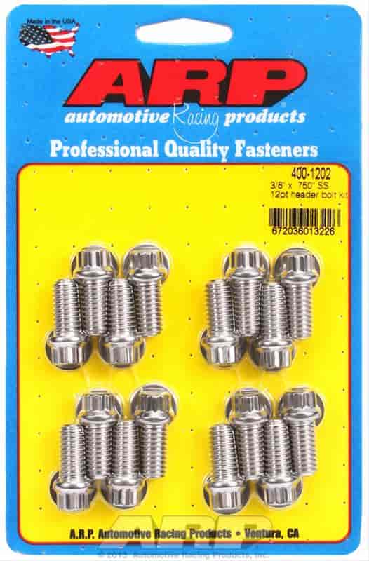ARP 3/8 x .750 SS 12pt header bolt kit - 400-1202