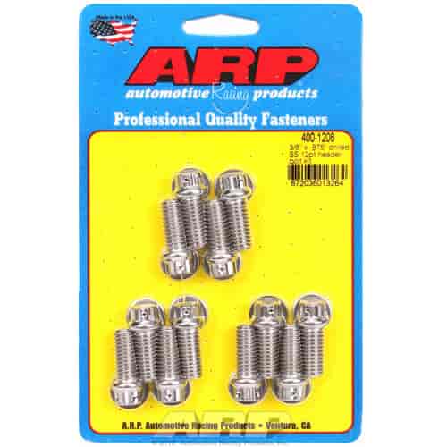 ARP 3/8 x .875 drilled SS 12pt header bolt kit - 400-1206