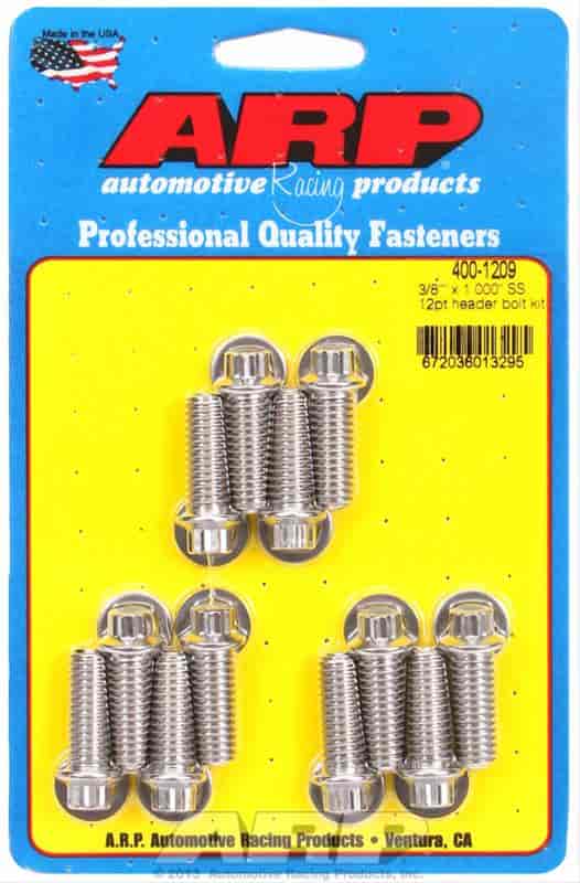 ARP 3/8 x 1.000 SS 12pt header bolt kit - 400-1209
