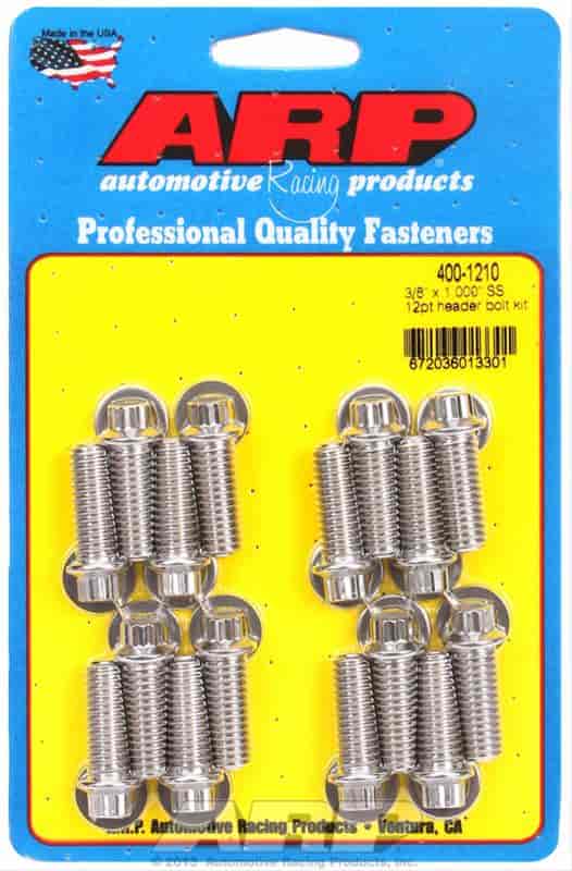 ARP 3/8 x 1.000 SS 12pt header bolt kit - 400-1210
