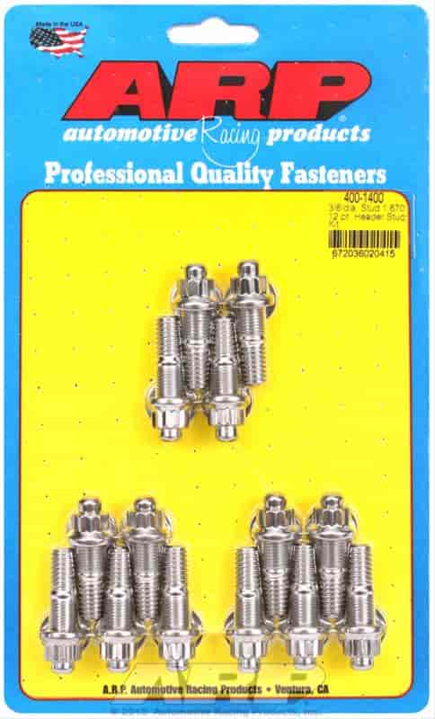 ARP 3/8 x .750 SS 12pt header stud kit - 400-1400