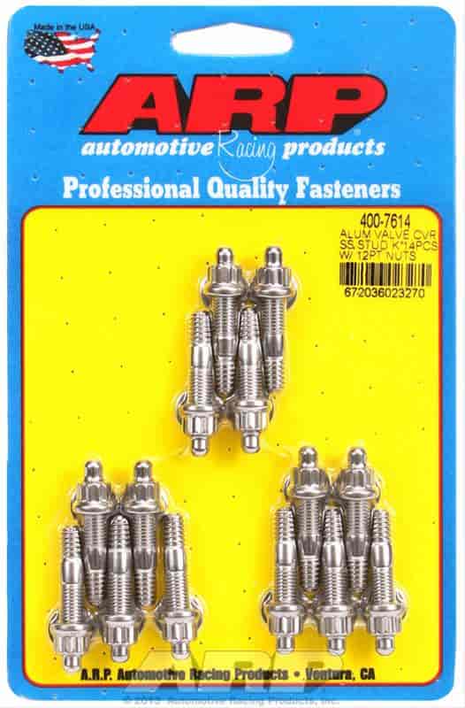ARP Cast alum covers SS 12pt valve cover stud kit, 14pc - 400-7614