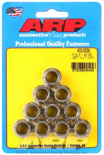 ARP M12 X 1.25 (.750 collar) SS 12pt nut kit - 400-8338