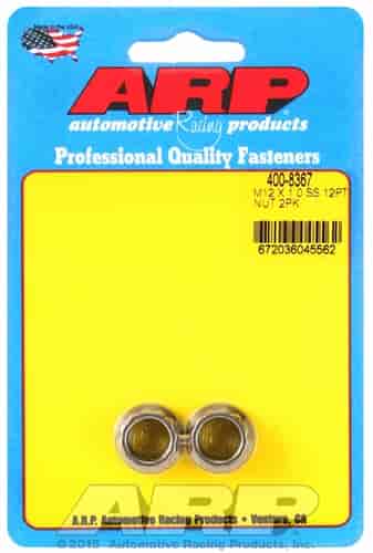 ARP M12 X 1.00 (M14 wr) SS 12pt nut kit - 400-8367