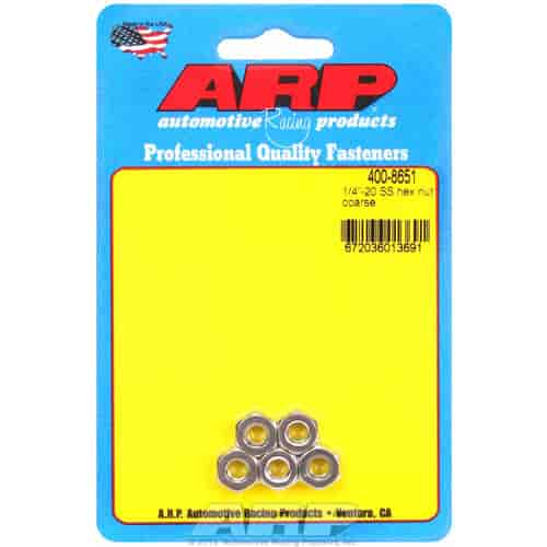 ARP 1/4-20 SS coarse hex nut kit - 400-8651