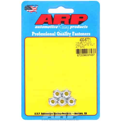 ARP 1/4-28 nyloc cad plate nut kit - 400-8771