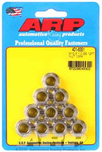 ARP M10 X 1.0 SS 12pt nut kit - 401-8351