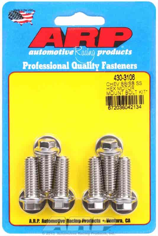 ARP Chevy hex motor mount bolt kit with energy suspension mounts - 430-3106