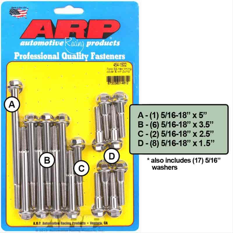 ARP Ford SS hex timing cover & water pump kit - 454-1502