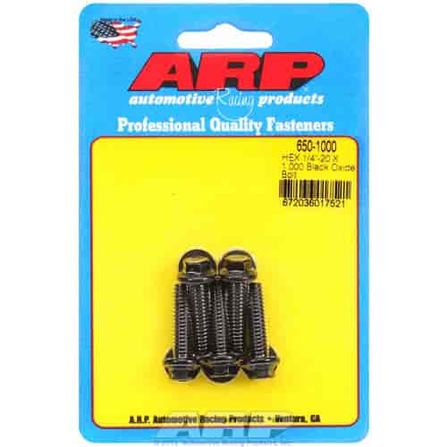 ARP 1/4-20 X 1.000 hex black oxide bolts - 650-1000