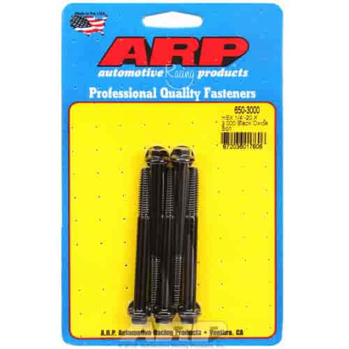 ARP 1/4-20 X 3.000 hex black oxide bolts - 650-3000