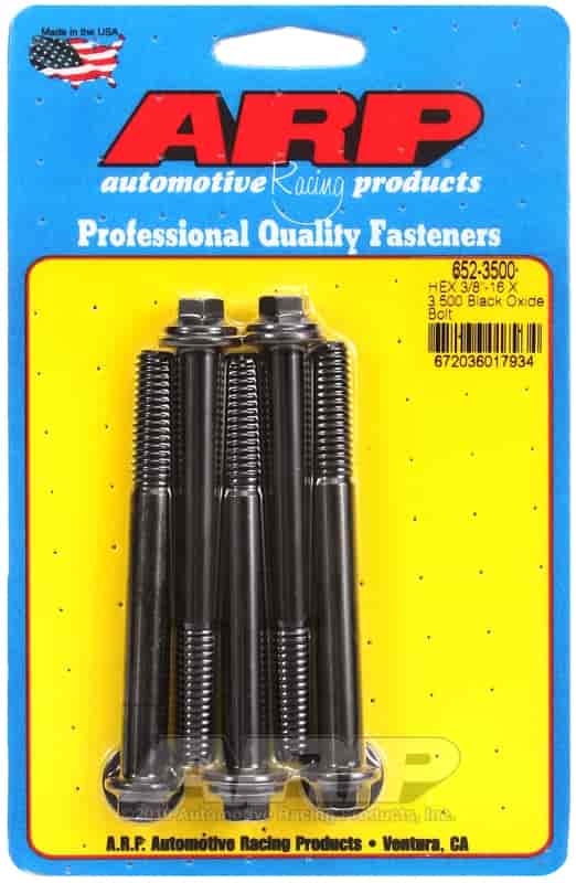 ARP 3/8-16 X 3.500 hex black oxide bolts - 652-3500