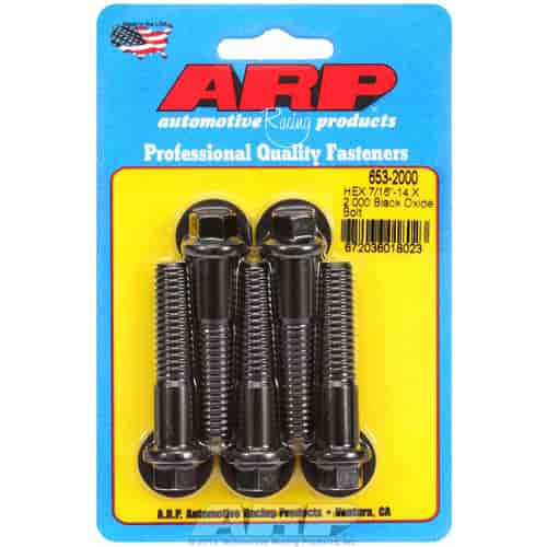 ARP 7/16-14 X 2.000 hex black oxide bolts - 653-2000