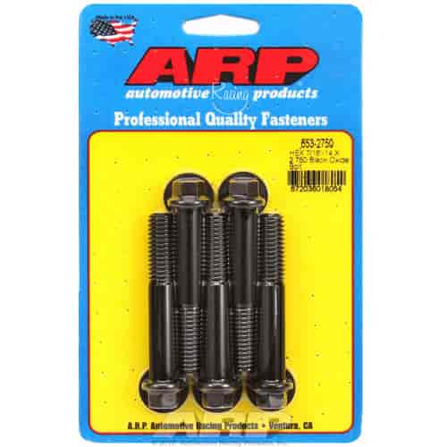 ARP 7/16-14 X 2.750 hex black oxide bolts - 653-2750