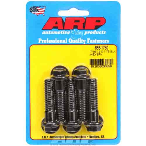 ARP 7/16-14 X 1.750 hex 1/2 wrenching black oxide bolts - 655-1750
