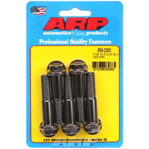 ARP 7/16-14 X 2.000 hex 1/2 wrenching black oxide bolts - 655-2000