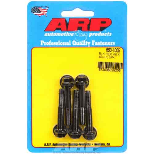 ARP M6 x 1.00 x 40 hex black oxide bolts - 660-1005