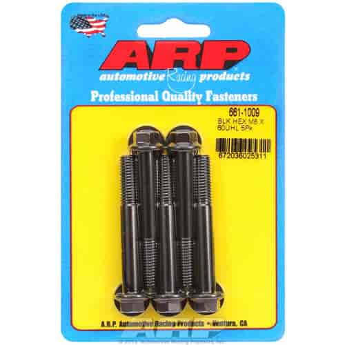 ARP M8 x 1.25 x 60 hex black oxide bolts - 661-1009