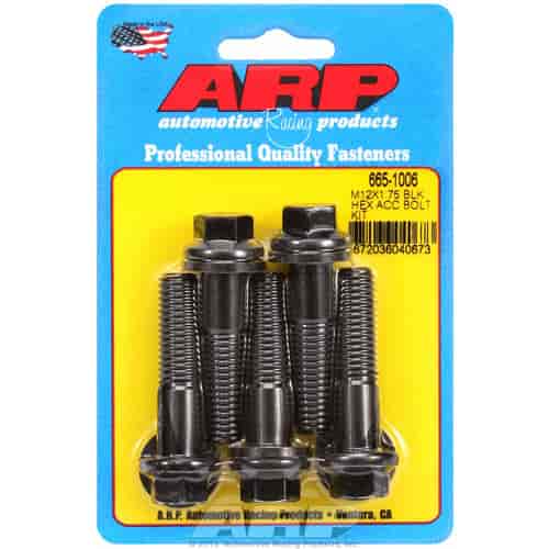 ARP M12 x 1.75 x 50 hex black oxide bolts - 665-1006