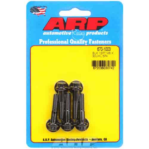 ARP M6 x 1.00 x 30 12pt black oxide bolts - 670-1003