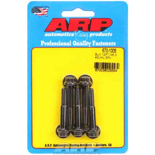 ARP M6 x 1.00 x 40 12pt black oxide bolts - 670-1005