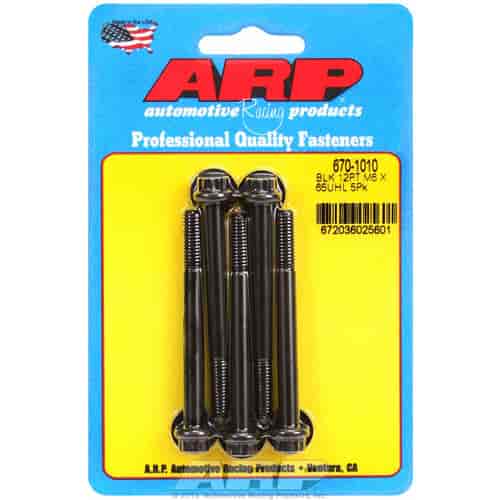ARP M6 x 1.00 x 65 12pt black oxide bolts - 670-1010