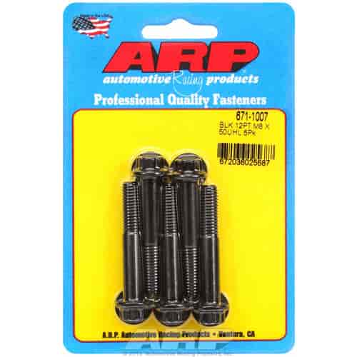 ARP M8 x 1.25 x 50 12pt black oxide bolts - 671-1007