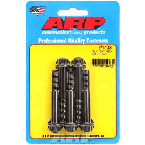 ARP M8 x 1.25 x 55 12pt black oxide bolts - 671-1008