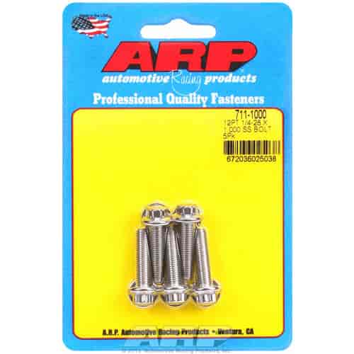 ARP 1/4-28 x 1.000 12pt SS bolts - 711-1000