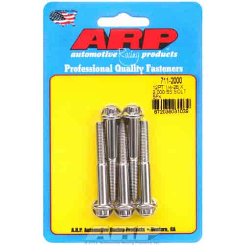 ARP 1/4-28 x 2.000 12pt SS bolts - 711-2000