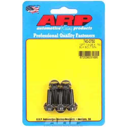 ARP 1/4-28 x .750 12pt black oxide bolts - 740-0750
