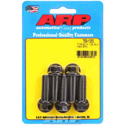 ARP 7/16-20 x 1.250 hex black oxide bolts - 753-1250